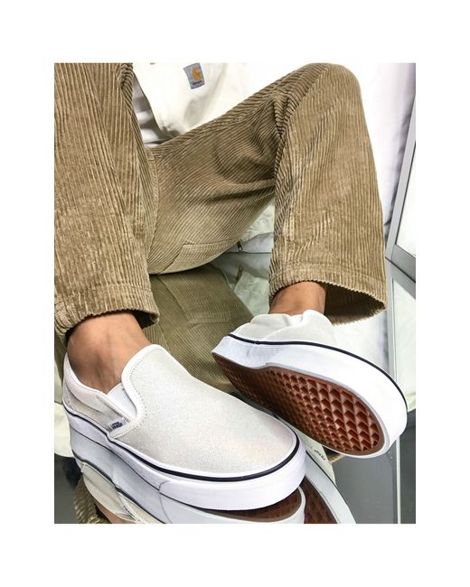 Vans Ua Classic Slip-on Iridescent Suede Trainers in White | Lyst
