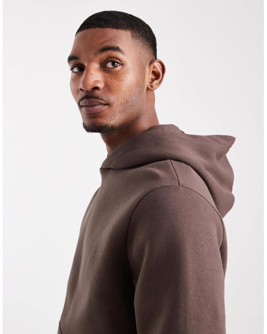ASOS – basic-kapuzenpullover in Brown für Herren