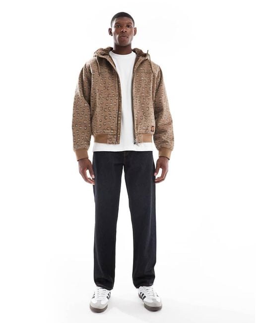 Santa Cruz Natural Regular Fit Two Way Zip Hooded Jacket With Sherpa Lining for men