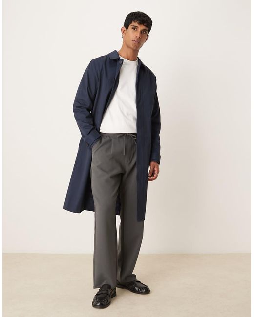 ASOS Trenchcoat in het Blue voor heren
