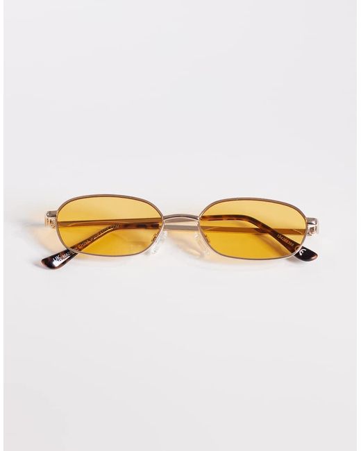 ASOS Metallic Rectangle Sunglasses for men