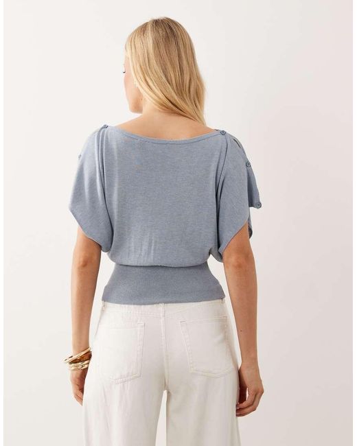 ASOS Blue Knit Multiway Button Sweater