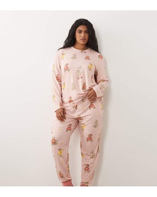 Chelsea Peers Pink Curve Long Sleeve Pyjama Set
