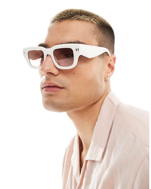 ASOS White Square Sunglasses for men