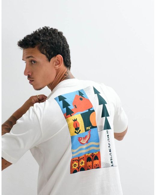 Napapijri White Whol Backprint T-shirt for men
