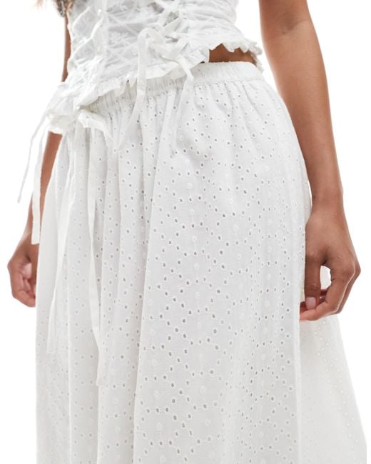 The Marissa Eyelet Maxi Skirt-Off-White main image 0