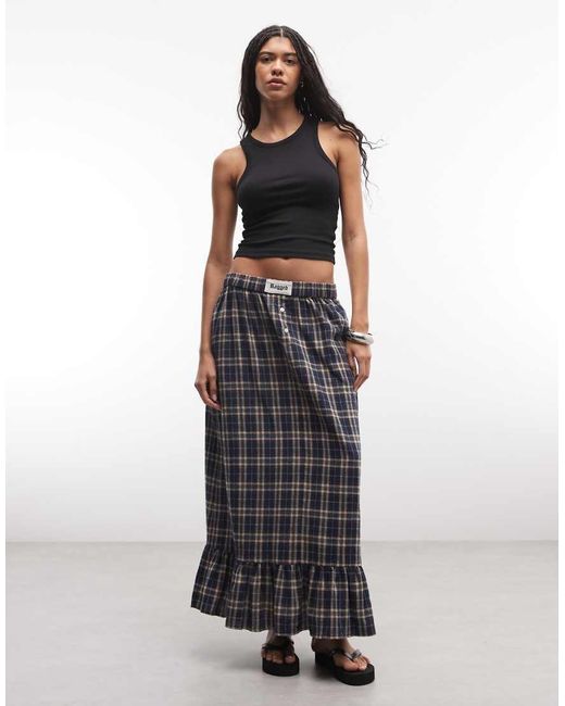 The Ragged Priest Multicolor Maxi Ruffle Hem Boxer-style Skirt