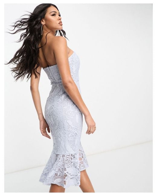 Lipsy Sweetheart Bandeau Midi Dress in White Lyst