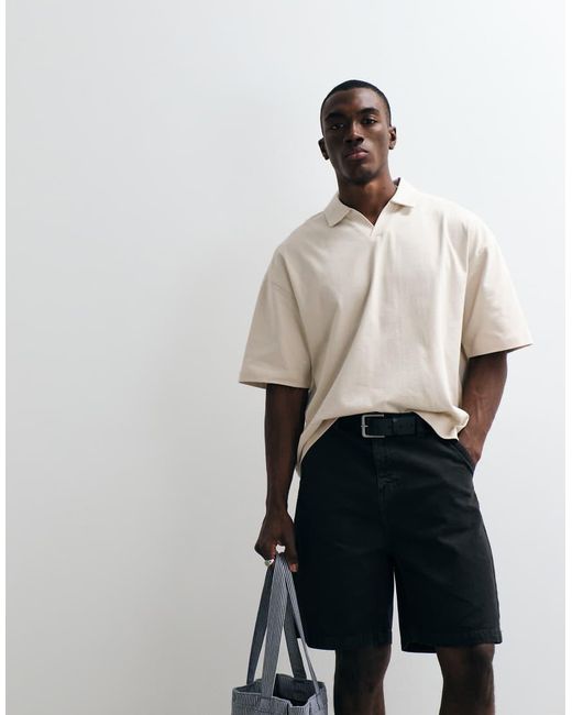 ASOS White Mid Length Jort for men