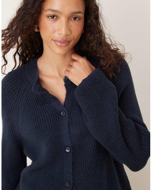 ASOS Blue Knitted Raglan Cardigan