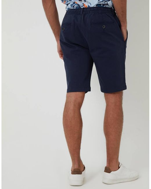 Threadbare Blue Elasticated Waist Stretch Chino Shorts for men