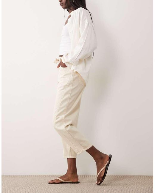 Vaqueros De Pernera Barrel-Blanco Threadbare de color Natural