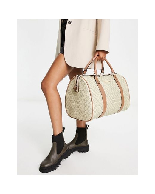 River Island Monogram Weekend Bag in Natural Lyst