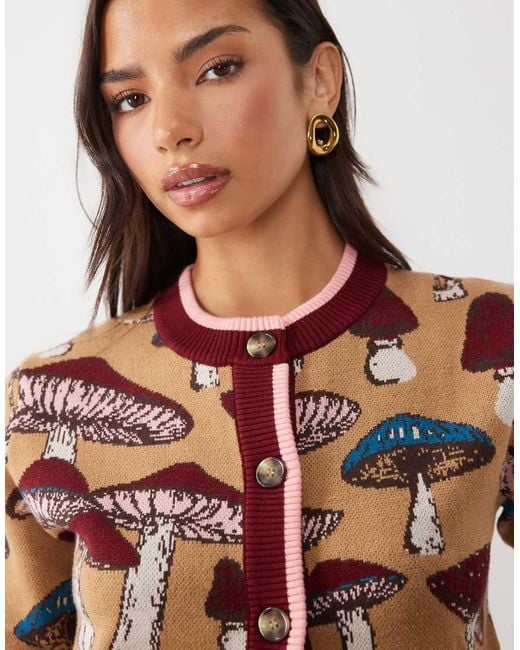Never Fully Dressed Multicolor Knitted Crew Neck Cardigan