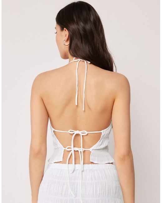 Calzedonia White Beach Top With Ruffles