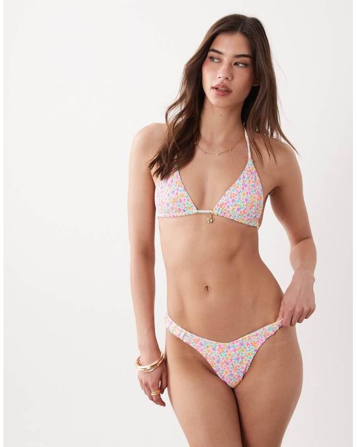 Kulani Kinis Pink Field Trip Triangle Bikini Top