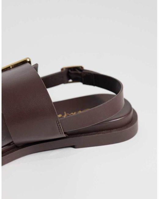 New Look Brown 2 Part Sling Back Buckle Sandal