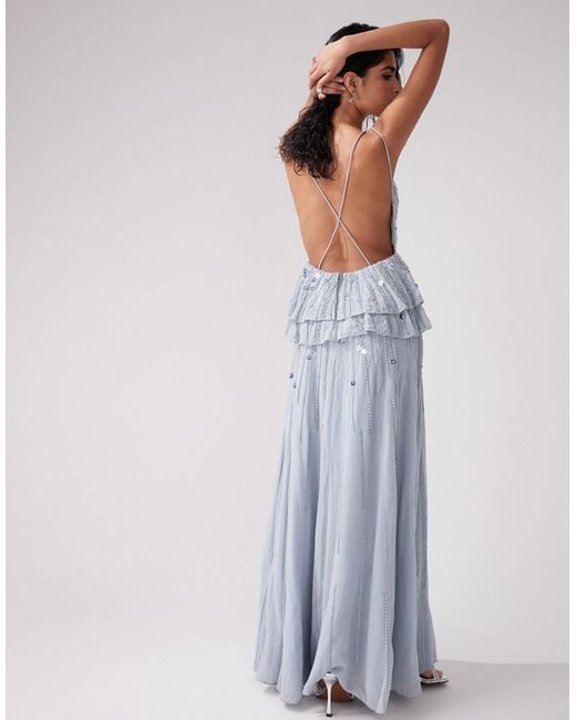 chinese dress ladies Rent ASOS Block Floral Ruched Maxi Dress main image 1