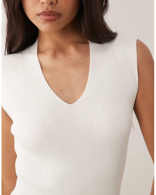 Mango Natural Compact Knit Sleeveless Midi Dress