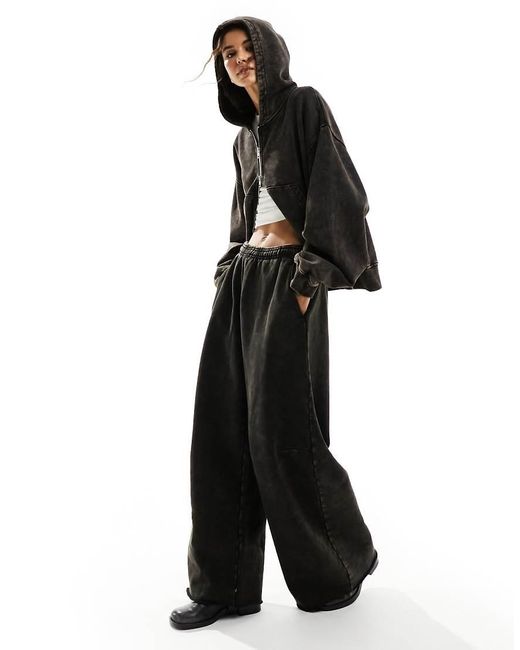Weekday Black Tiana Co-ord Wide Leg joggers