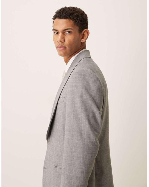 ASOS Gray Wool Mix Slim Suit Jacket for men