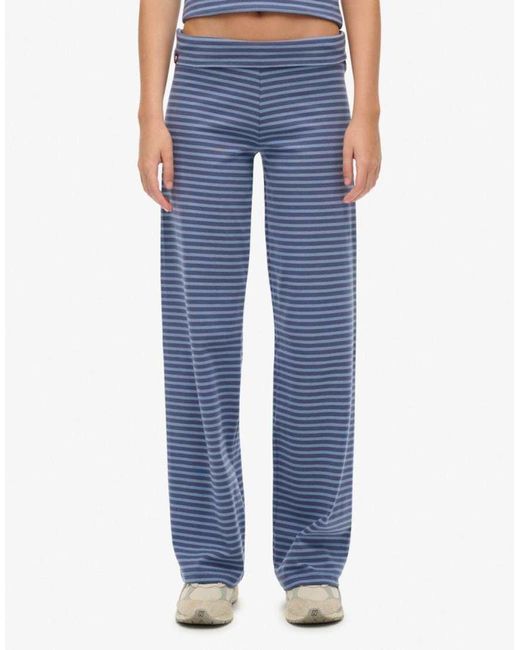 Superdry Blue Athletic Essentials Fold Over Joggers