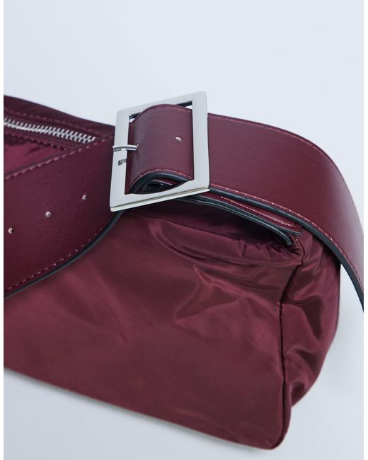 TOPSHOP Purple Kylie Nylon Cross Body Bag With Contrast Strap
