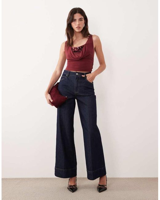 Motel Red Janic Sequin Top