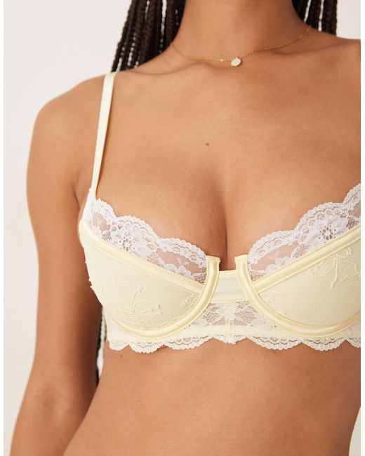 KAT THE LABEL Natural Arabella Underwire Lace Bra