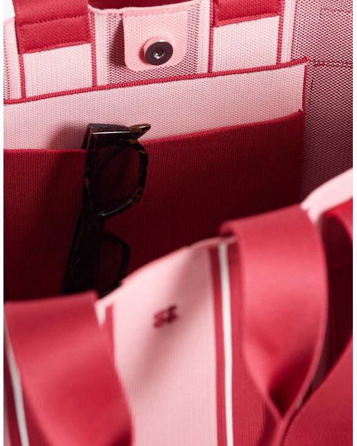 Sweaty Betty Red Canvas Printed Tote Bag