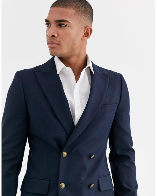 men's navy double breasted blazer gold buttons