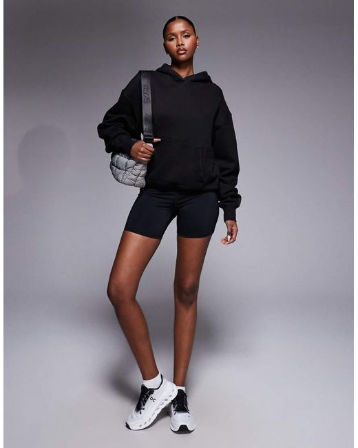4505 Black Icon Rest Day Heavyweight 440gsm Cotton Cocoon Oversized Hoodie