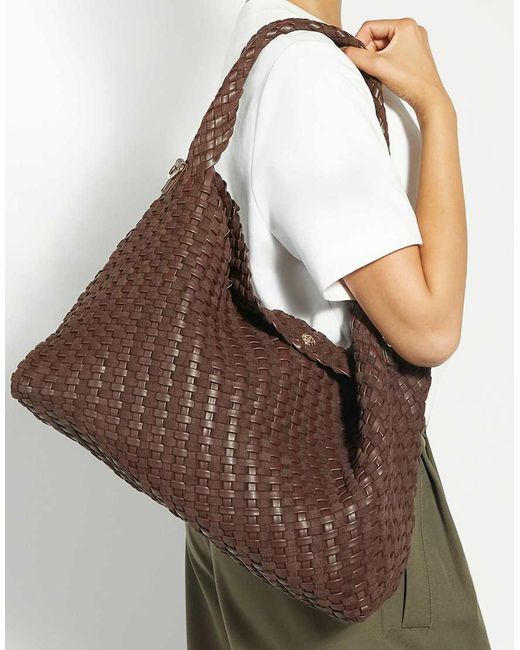 Dune Brown Deliberate L Shoulder Bag