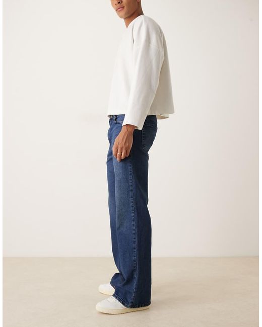 ASOS Blue Wide Flare Jeans for men