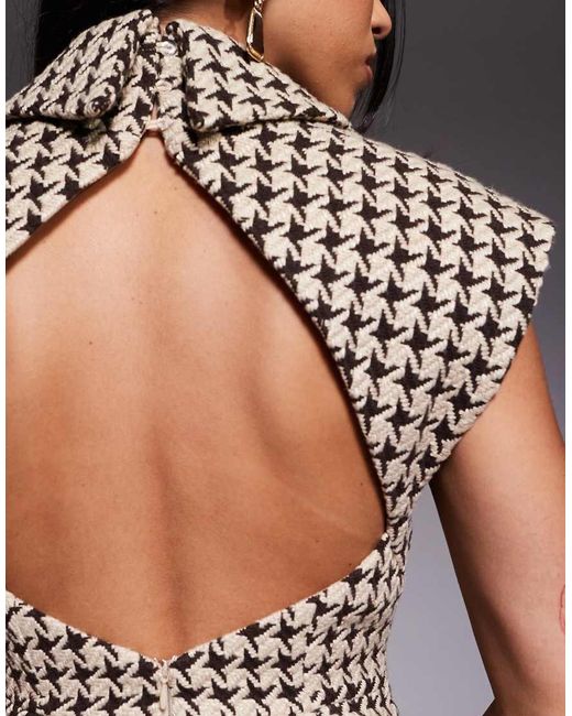 ASOS Gray Co-Ord Structured Houndstooth Waistcoat