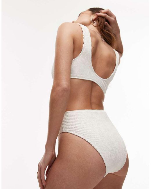 TOPSHOP Brown Santorini High Waisted Brief Bikini Bottoms