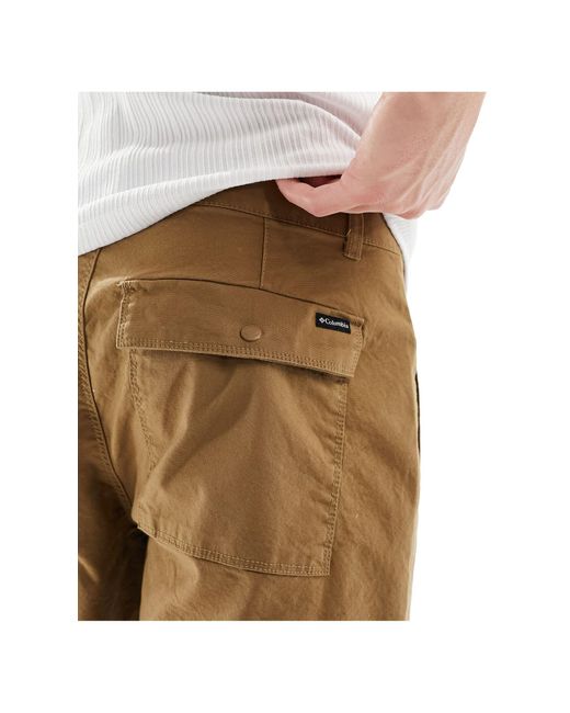 Flex roc - pantaloncini multitasche marroni di Columbia in White da Uomo