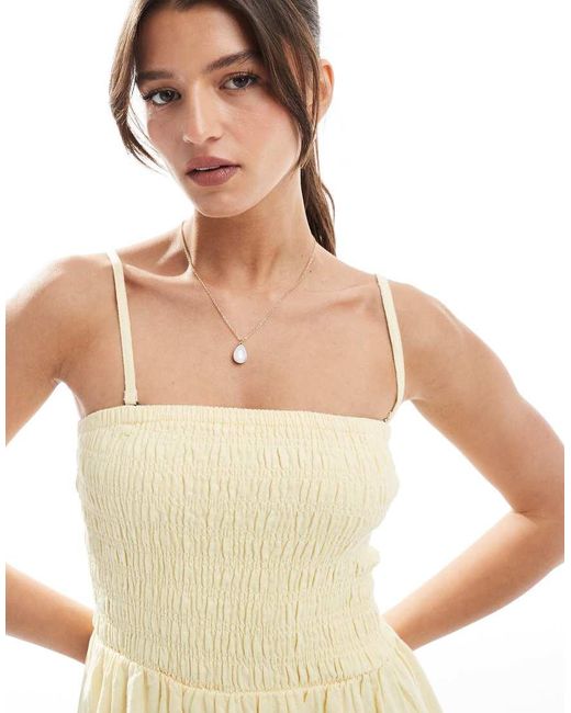 Hollister White Strapless Drop Waist Panelled Midi Dress