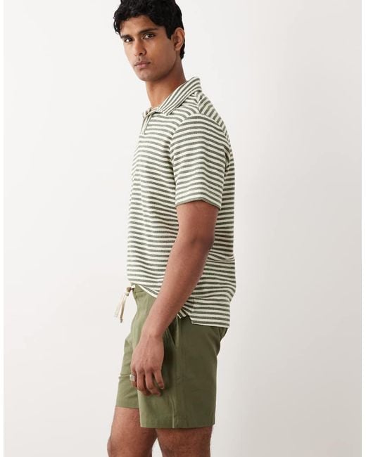 Mango Green Cotton Mix Draw String Shorts for men