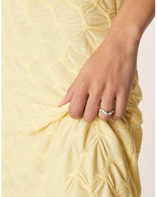 Vila Natural – strukturiertes maxi-trägerkleid aus jersey