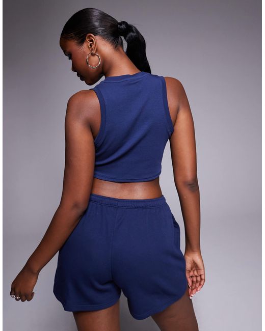 Nike Blue – geripptes essential-tanktop mit cropped-schnitt