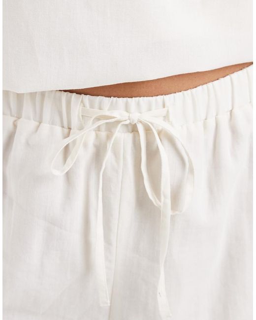 ASOS White Cotton Pull On Lace Trim Shorts