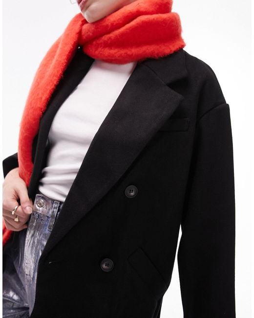 TOPSHOP Red Double Breasted Long Coat