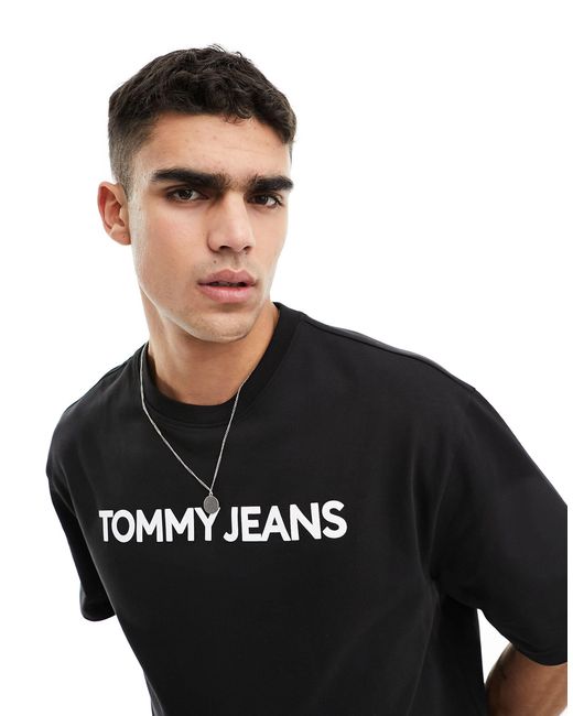 Tommy Hilfiger Black Oversized Bold Classics Logo T-shirt for men