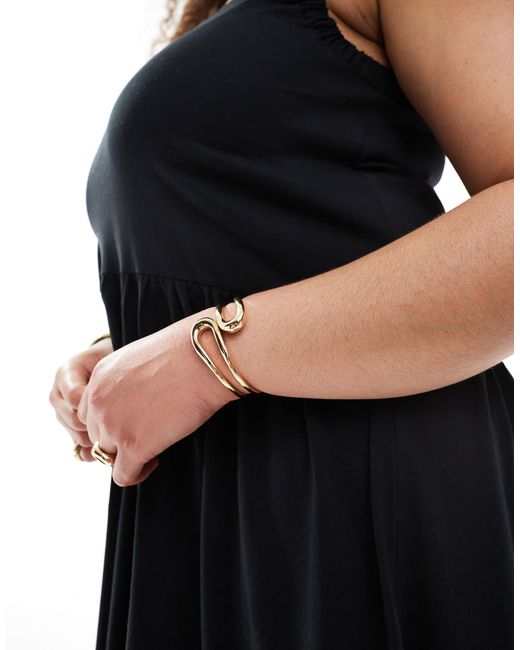 ASOS Black Asos Design Curve Ruched Scoop Smock Midi Dress