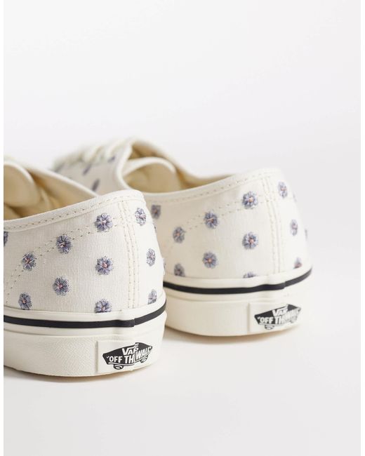 Authentic - baskets à fleurs brodées Vans en coloris White