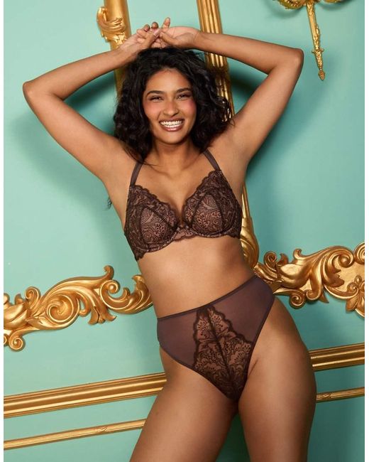 Playful Promises Natural Sierra Embroidery Plunge Bra