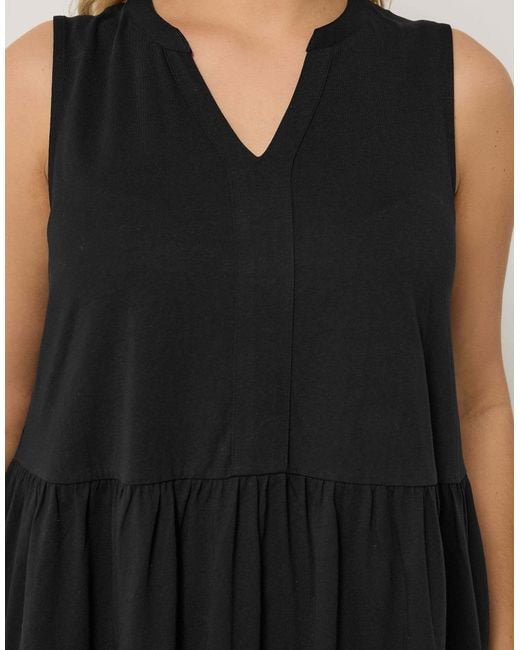 Yours Clothing Black Tiered Vest Top