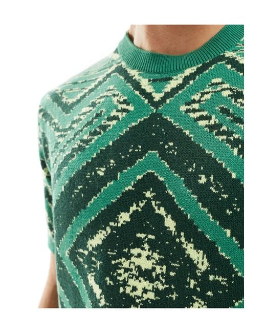 ASOS Green Relaxed Knitted T-shirt for men