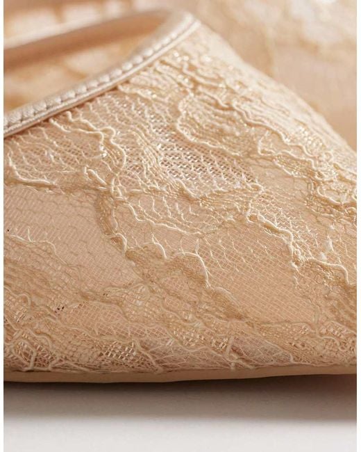 Be Mine Wide Fit Natural Be Mine Bridal Wide Fit Reema Block Heeled Shoes With Bow Detail